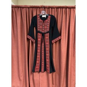 Palestinian Traditional Thobe- Abaya Red Embroidery Size 3
